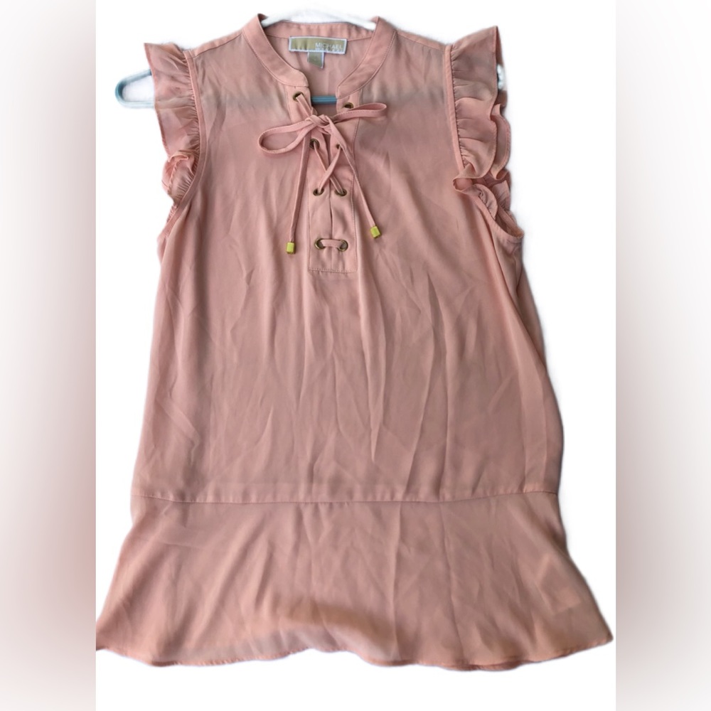 Michael Kors Pink Lace Up Tank